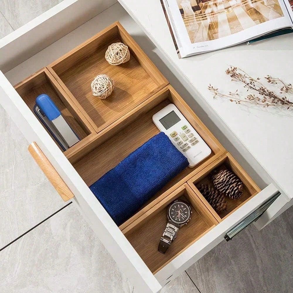 Drawer Organizer Bamboo - Bamboo Drawer Organizer With Adjustable Wood