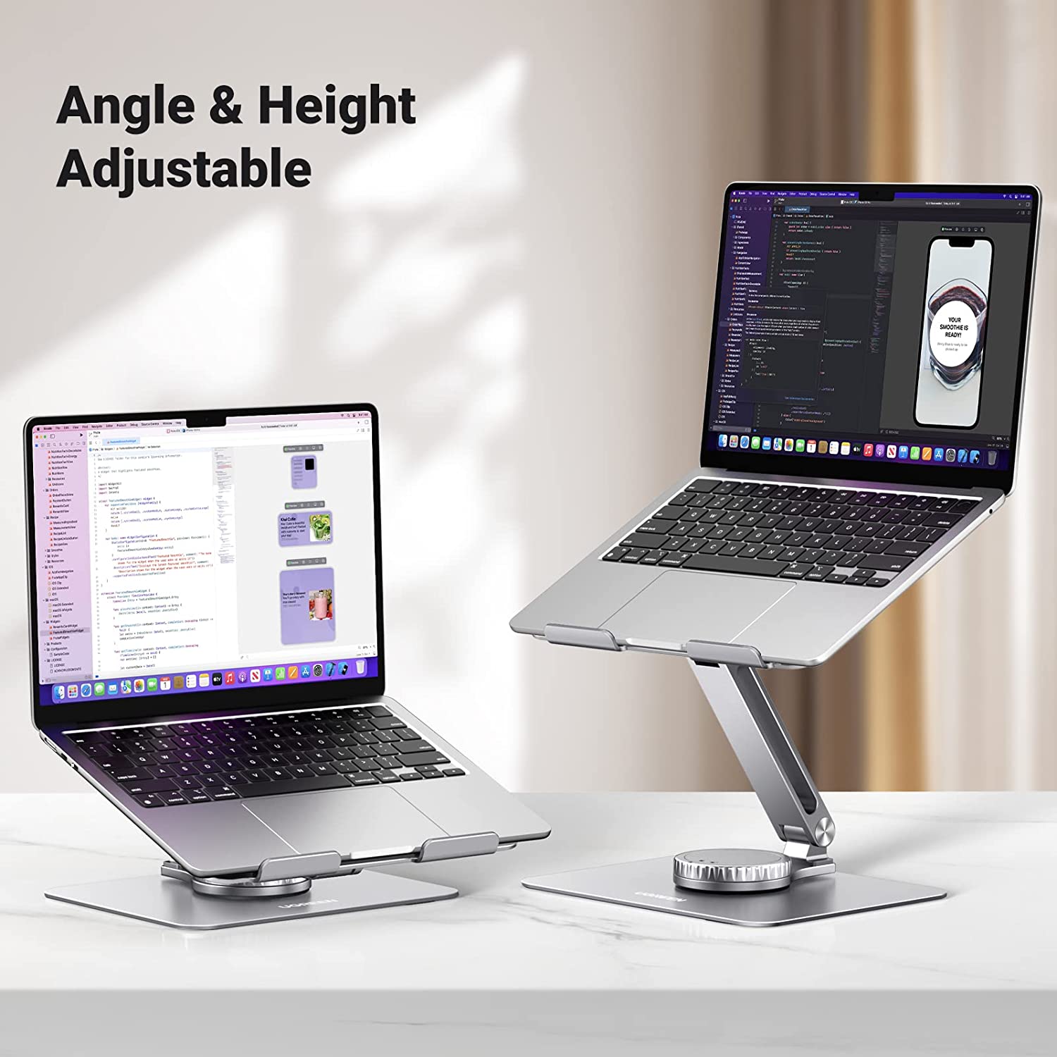 Desk Setup Mac - UGREEN Laptop Stand for Desk Adjustable