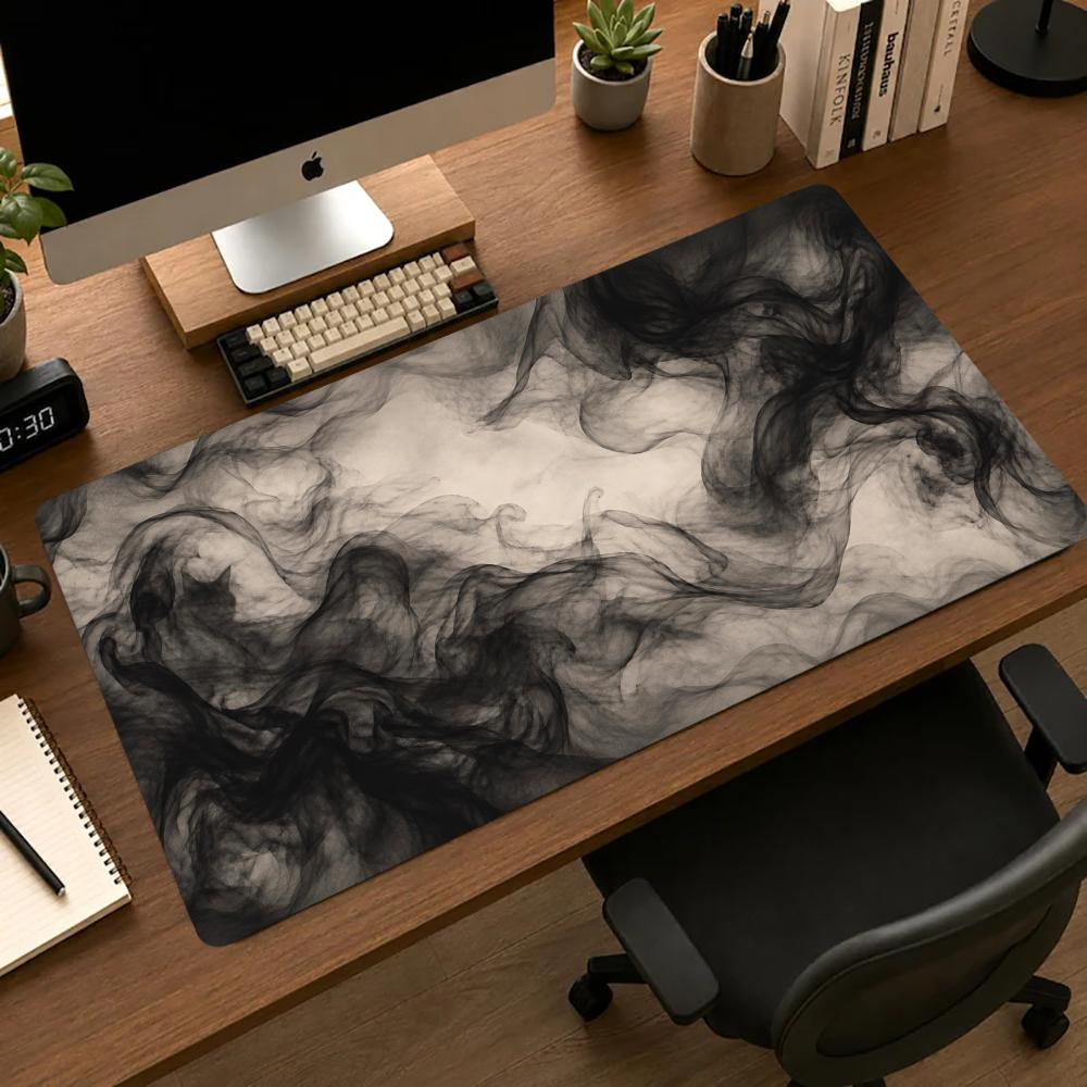 Desk Setup Gadgets - Black Smoke Mousepad Pc Accessories Desk