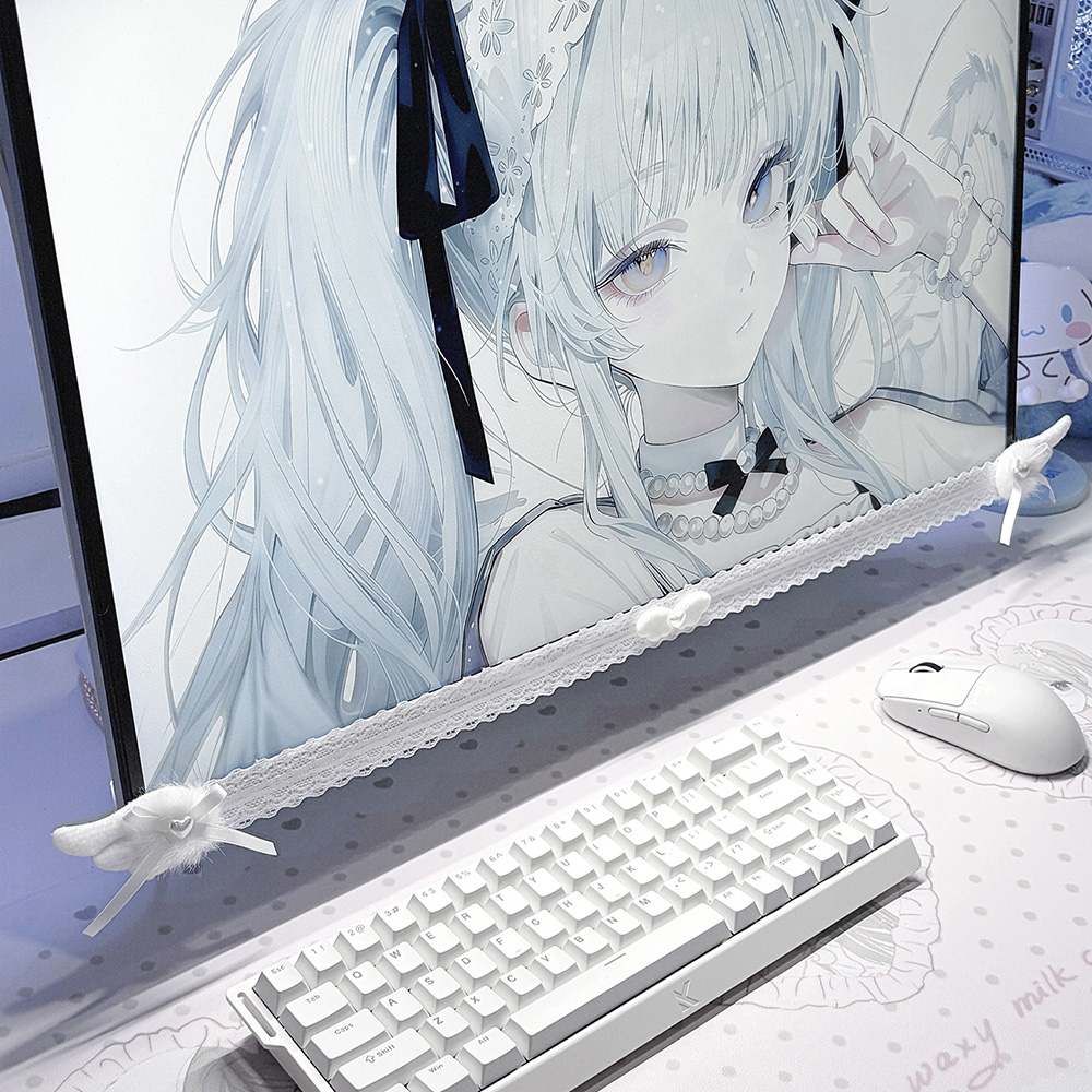 New Screen Decor White Lace Mo - Desk Setup No Monitor recension och pris