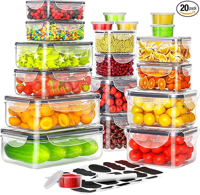 40 Pcs Airtight Food Storage C - Drawer Organizer Bamboo recension och pris