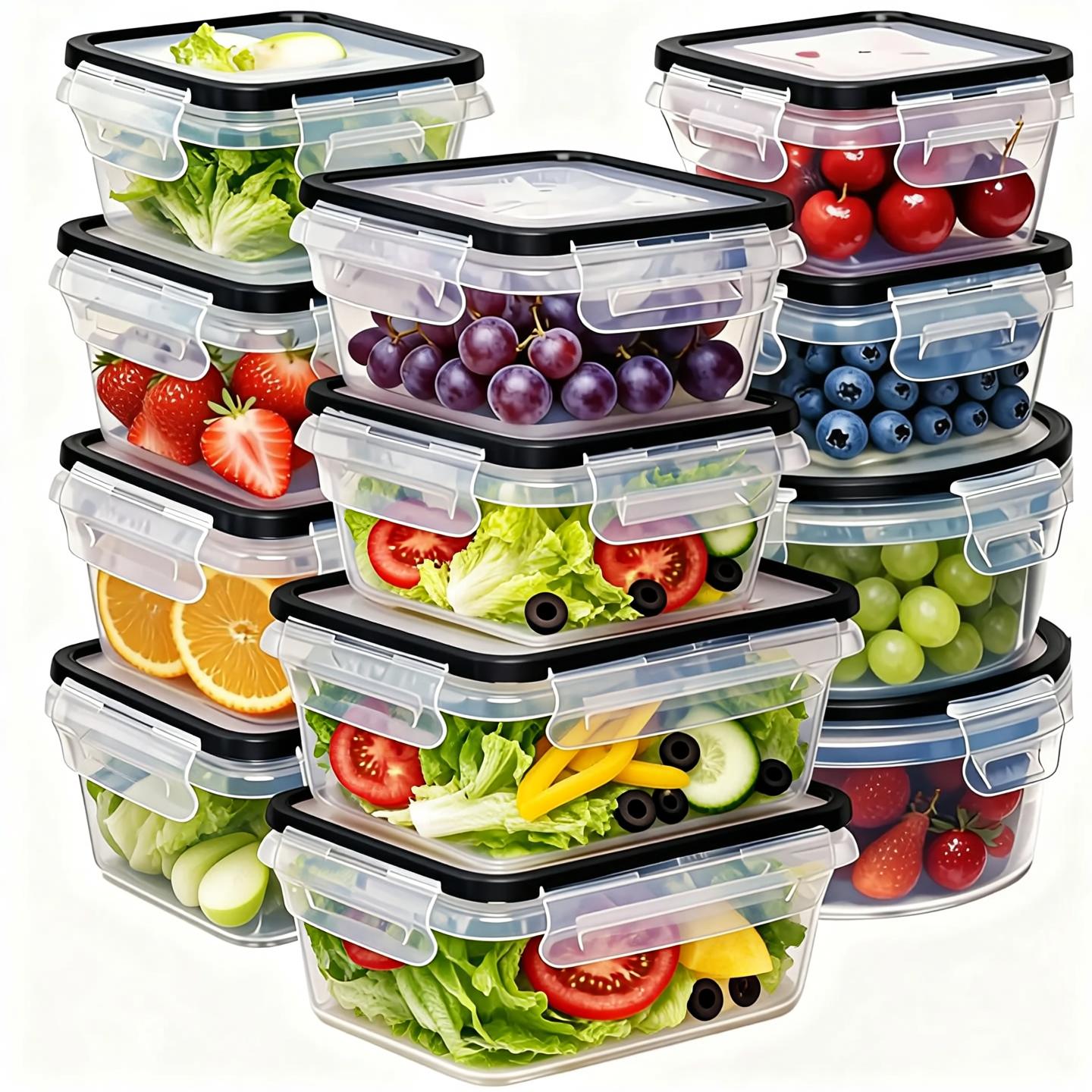 40 Pcs Airtight Food Storage C - Drawer Organizer Bamboo recension och pris