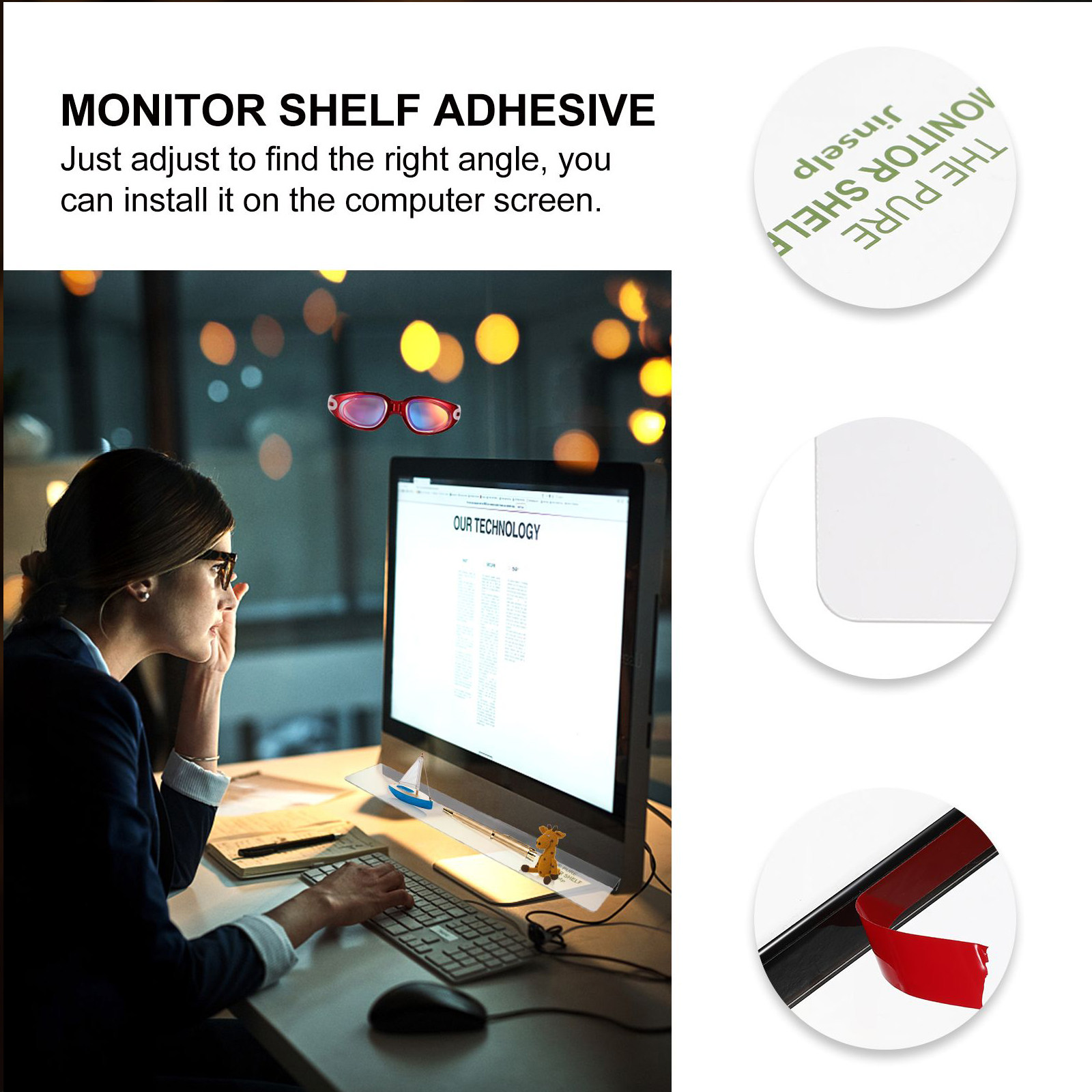 1Pcs Computer Monitor Storage  - Sticky Memo Holder recension och pris