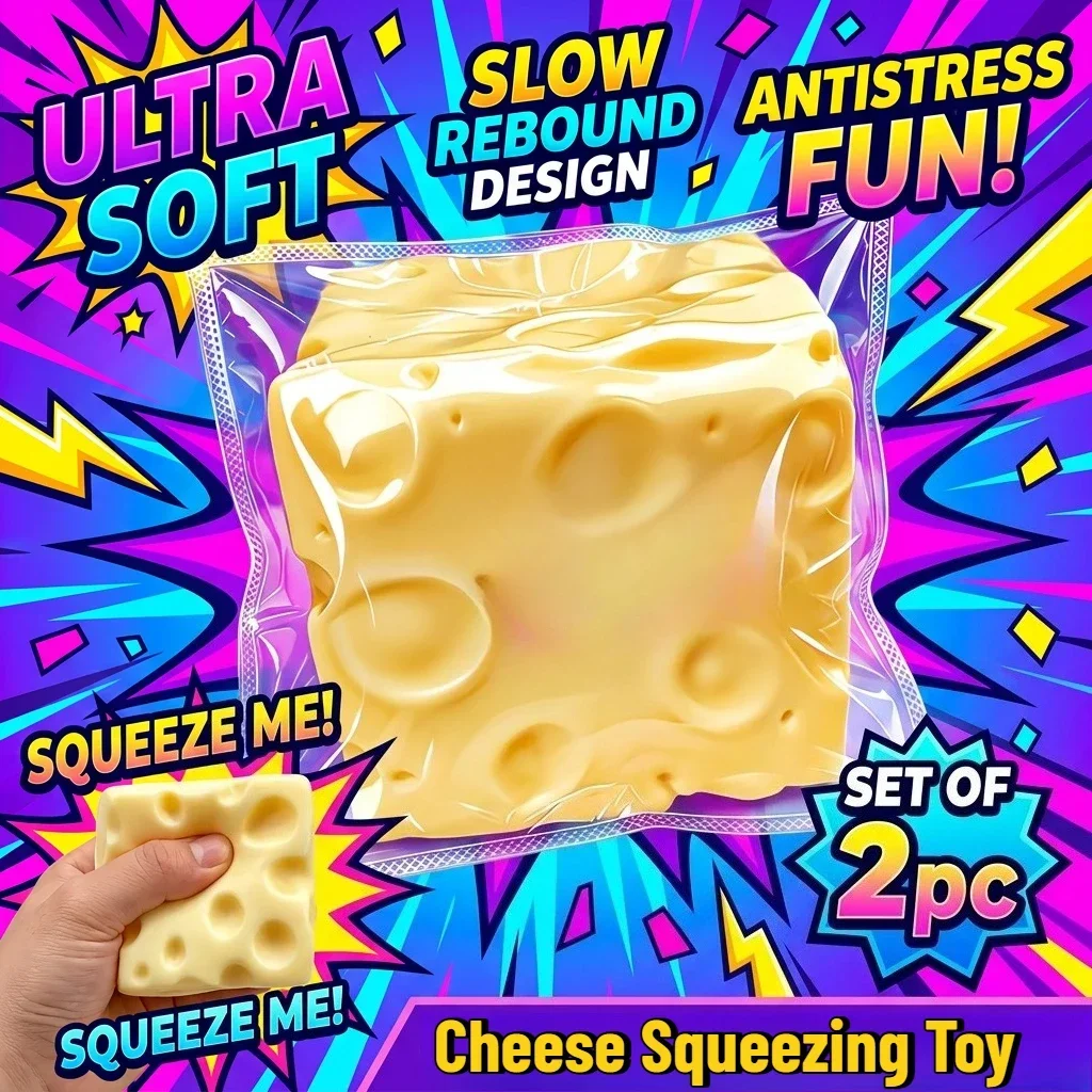 2PC Soft Squeeze Mini Cheese T - Desk Setup Girl recension och pris