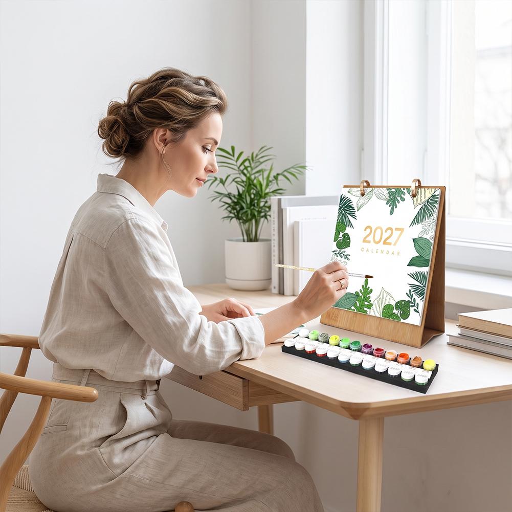 2027 DIY Painting Desk Calenda - Desk Setup Wood recension och pris