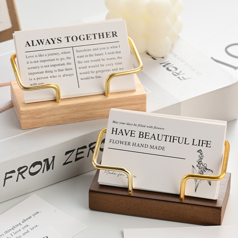 Wooden Business Card Holder Me - Desk Setup Wood recension och pris