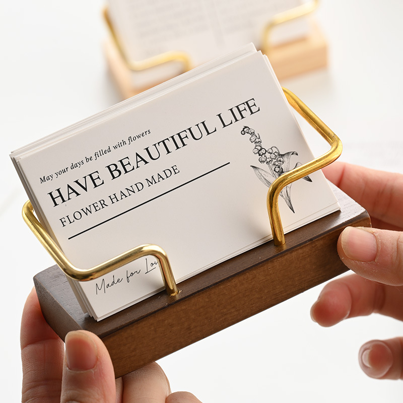 Wooden Business Card Holder Me - Desk Setup Wood recension och pris