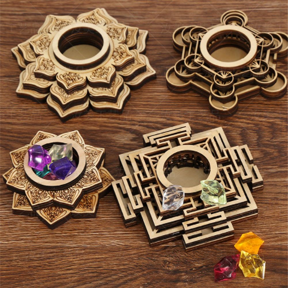 Lotus Pattern Wooden Crafts Ho - Desk Setup Wood recension och pris