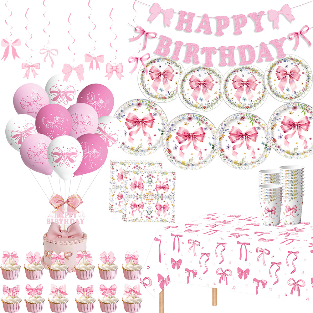 Pink Bow Girls Birthday Decora - Desk Setup Girl recension och pris
