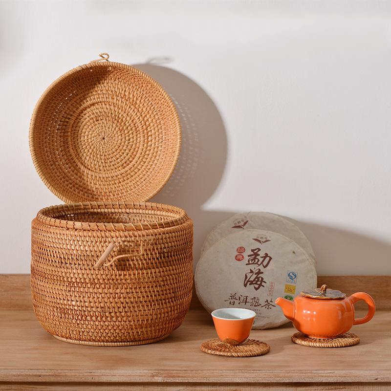 Handwoven Rattan Tea Storage B - Drawer Organizer Bamboo recension och pris