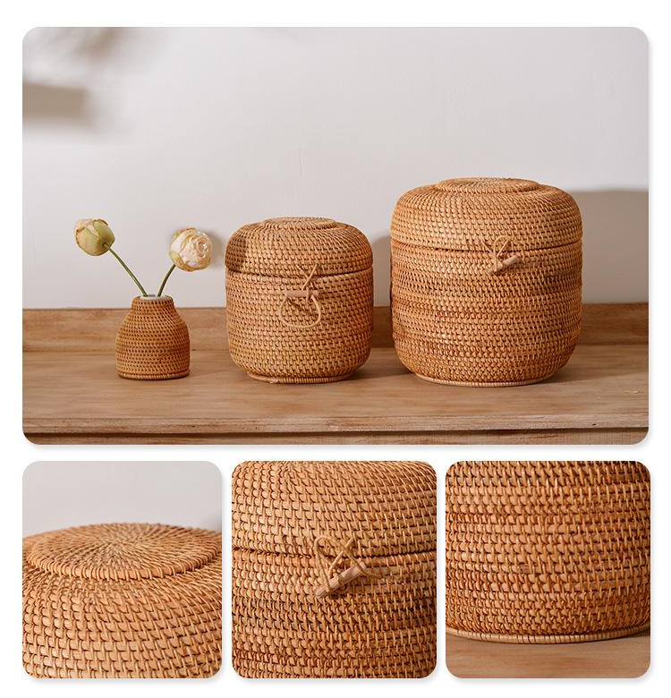 Handwoven Rattan Tea Storage B - Drawer Organizer Bamboo recension och pris