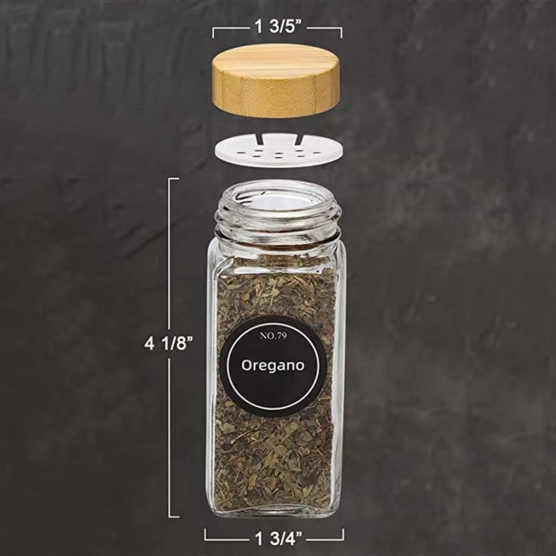 Glass Spice Jars with Bamboo L - Drawer Organizer Bamboo recension och pris