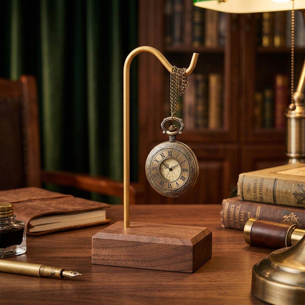 Pocket Watch Hanging Display R - Desk Setup Wood recension och pris