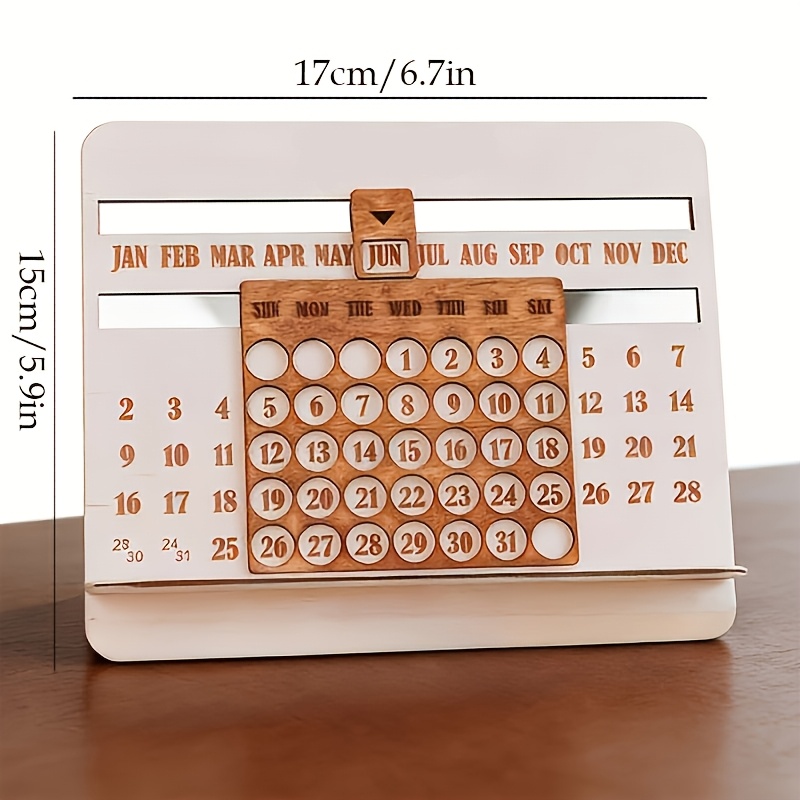 Wooden Perpetual Calendar with - Desk Setup Gadgets recension och pris