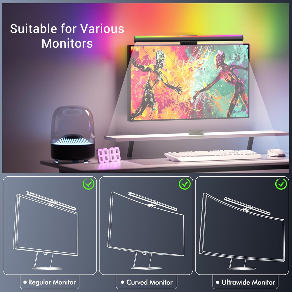 Wifi Lightbar Monitor Light Ba - Desk Setup No Monitor recension och pris