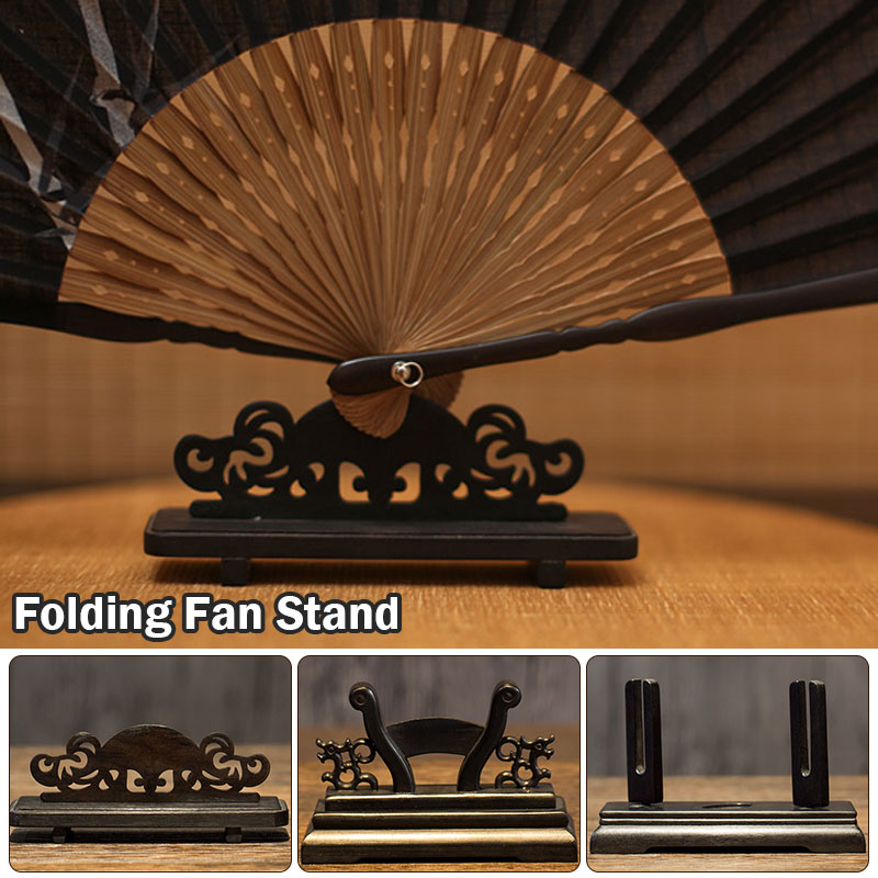 Vintage Art Style Folding Fan  - Desk Setup Wood recension och pris