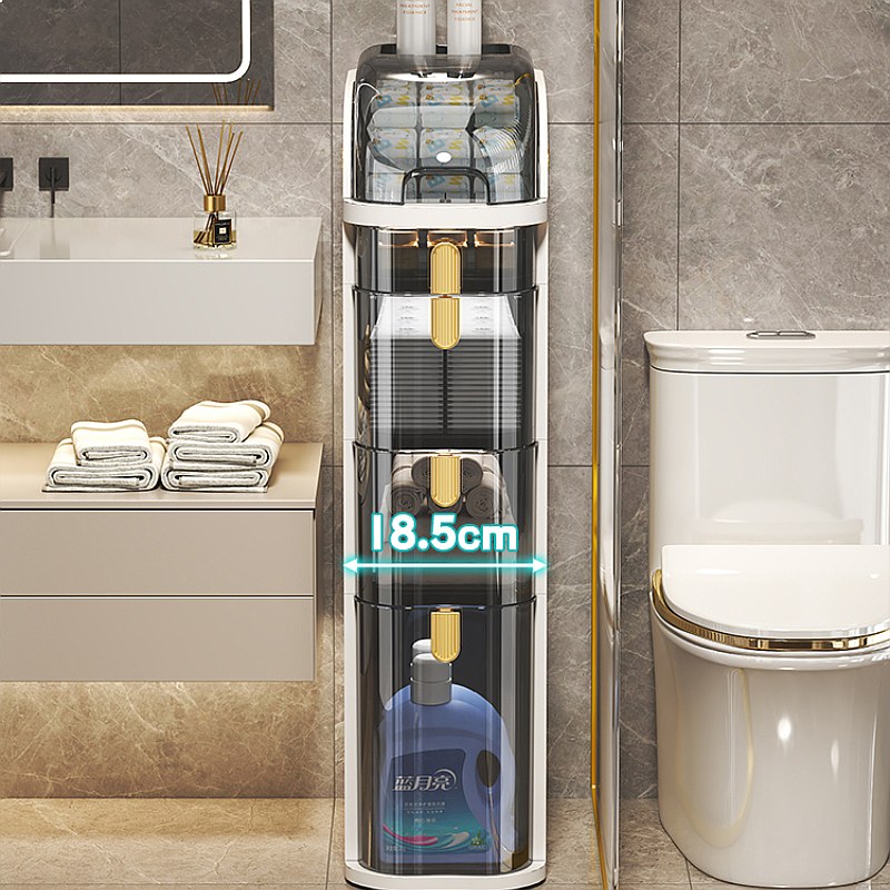 Slim Bathroom Storage Cabinet  - Drawer Organizer Bamboo recension och pris