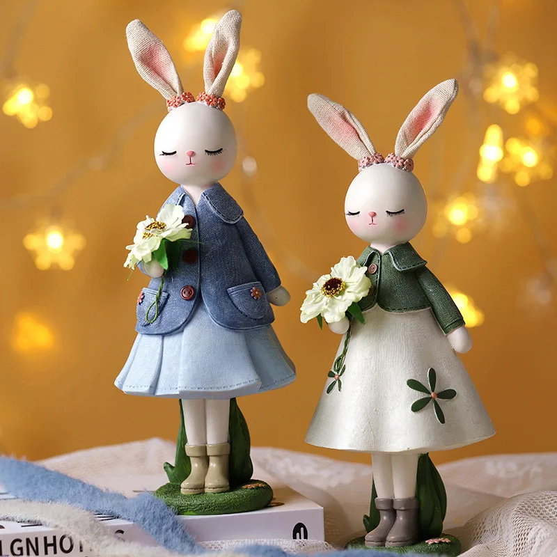 Spring Floral Rabbit Resin Orn - Desk Setup Girl recension och pris